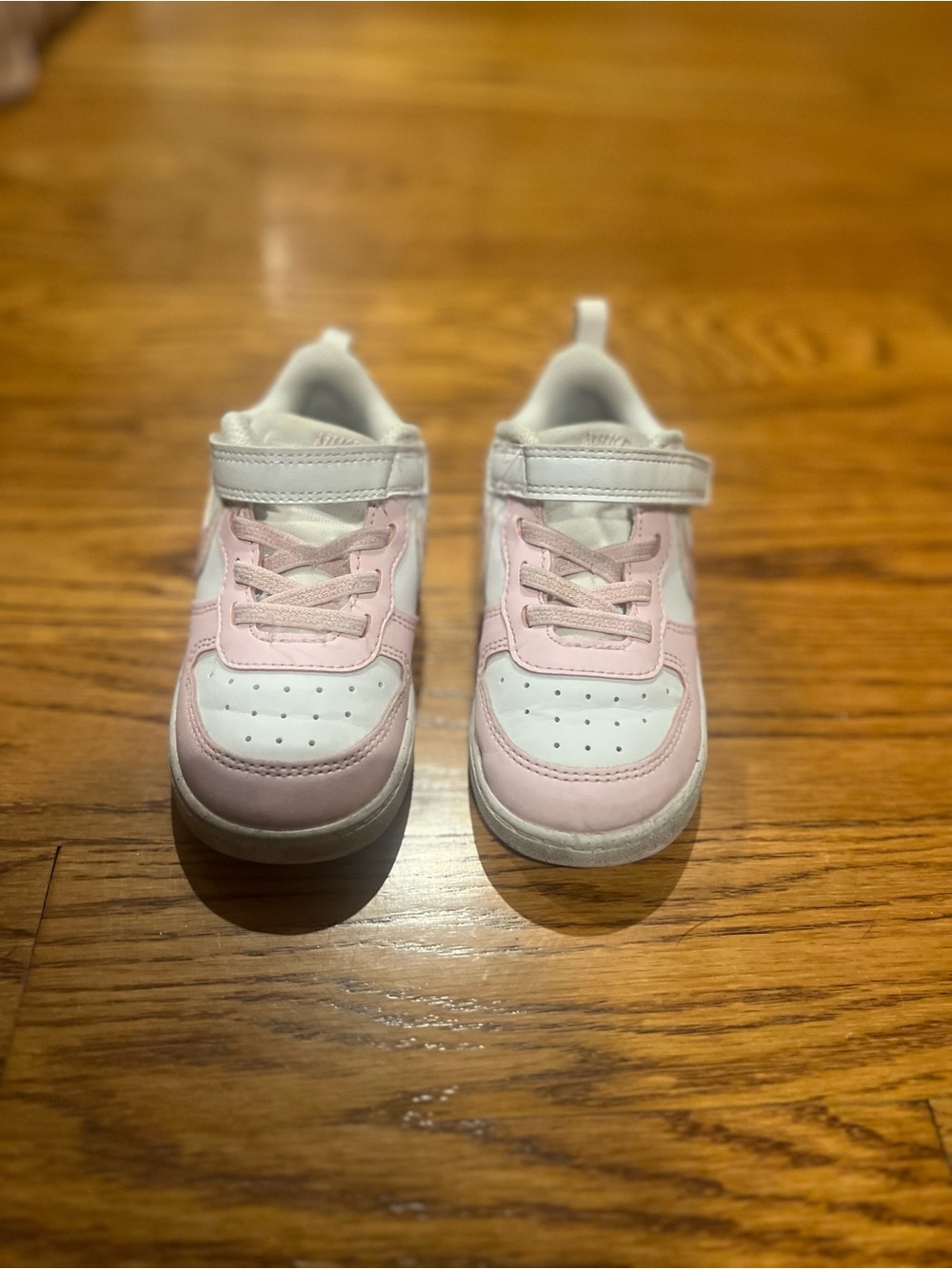 Nike Court Borough Low Recraft Kids Light Pink and White Velcro Sneakers